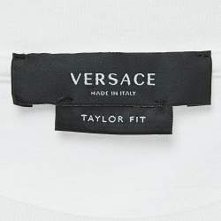 Pre Owned Versace White Cotton Logo Print T-Shirt 2XL
