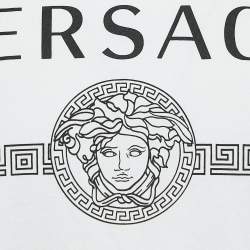 Pre Owned Versace White Cotton Logo Print T-Shirt 2XL