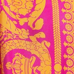 مملوكة مسبقًا Versace Pink/Orange Baroque Printed Silk Shirt L