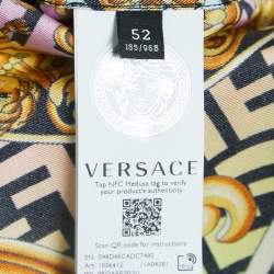 Fendace Multicolor Monogram Baroque Printed Silk Short Sleeve Shirt XL
