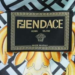 Fendace Multicolor Monogram Baroque Printed Silk Short Sleeve Shirt XL