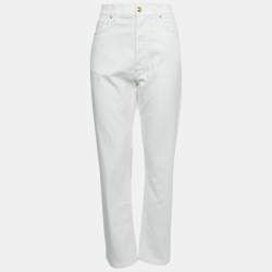 Versace White Denim Medusa Button Detailed Jeans L Waist 34"