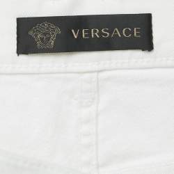 Versace White Denim Medusa Button Detailed Jeans L Waist 34"