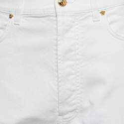 Versace White Denim Medusa Button Detailed Jeans L Waist 34"