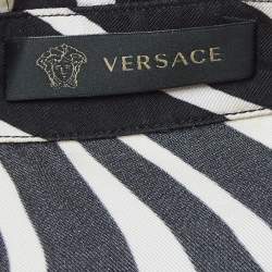 Versace Black Zebra/Giraffe Print Silk Button Front Full Sleeve Shirt M