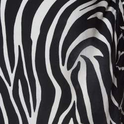 Versace Black Zebra/Giraffe Print Silk Button Front Full Sleeve Shirt M