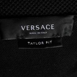 Pre Owned Versace Black Cotton Pique Taylor Fit Polo T-Shirt L