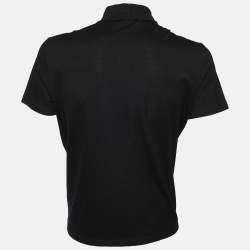 Pre Owned Versace Black Cotton Pique Taylor Fit Polo T-Shirt L