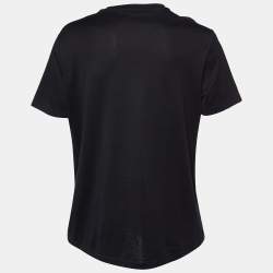 Versace Black Logo Print Cotton Taylor Fit Half Sleeve T-Shirt 2XL