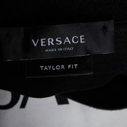 Versace Black Logo Print Cotton Taylor Fit Half Sleeve T-Shirt 2XL