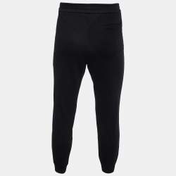 Versace Black Logo Print Cotton Elasticized Waist Jogger Pants XL