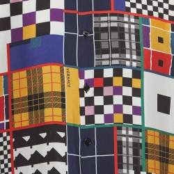 Versace Multicolor Patchwork Print Silk Shirt XL