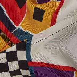 Versace Multicolor Patchwork Print Silk Shirt XL