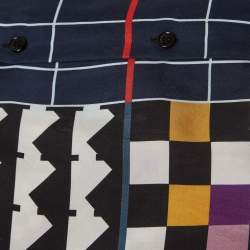 Versace Multicolor Patchwork Print Silk Shirt XL