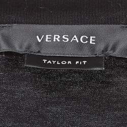 Versace Black Cotton Embellished Medusa Logo T-Shirt M