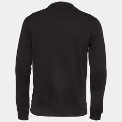 Pre Owned Versace Black Logo Print Cotton Knit Taylor Fit Sweatshirt XS