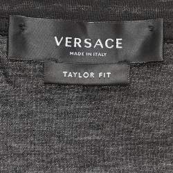 Pre Owned Versace Black Logo Print Cotton T-Shirt 2XL