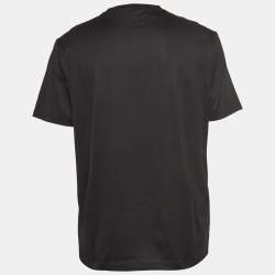 Pre Owned Versace Black Logo Print Cotton T-Shirt 2XL