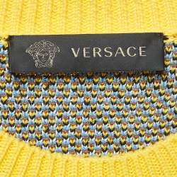 Versace Yellow Animal Print Knit Sweater L