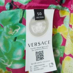 Versace Pink Orchid Print Silk American Fit Shirt L