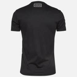 Versace Black Universe Medusa Printed Cotton Knit T-Shirt XS