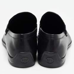 Versace Black Croc Embossed Medusa City Loafers Size 43