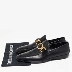 Versace Black Croc Embossed Medusa City Loafers Size 43