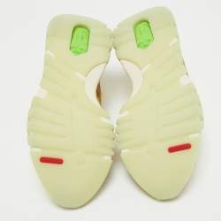 Versace Yellow Leather and Mesh Squalo Lace Up Sneakers 41