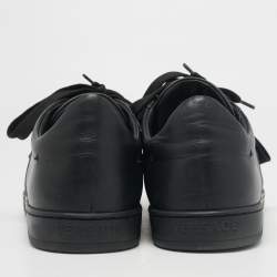 Versace Black Leather Medusa Lace Up Sneakers Size 41