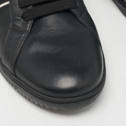 Versace Black Leather Medusa Lace Up Sneakers Size 41