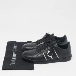 Versace Black Leather Medusa Lace Up Sneakers Size 41