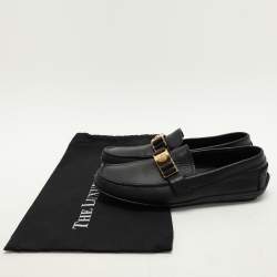 Versace Black Leather Medusa Loafers Size 43