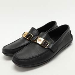 Versace Black Leather Medusa Loafers Size 43