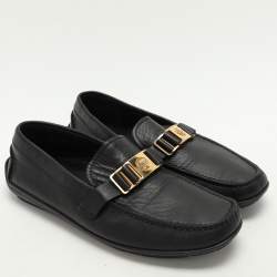 Versace Black Leather Medusa Loafers Size 43