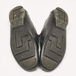 Versace Black Leather Medusa Buckle Loafers Size 43