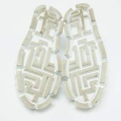Versace White/Blue Leather Greca Labyrinth Platform Sneakers Size 44