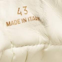 Pre Owned Versace White Leather Ilus Low Top Sneakers Size 43