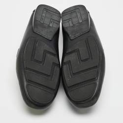 Versace Black Leather Medusa Loafers Size 44