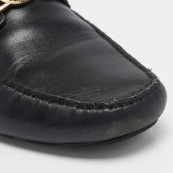 Versace Black Leather Medusa Loafers Size 44