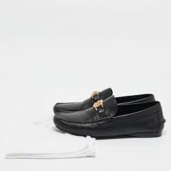 Versace Black Leather Medusa Loafers Size 44