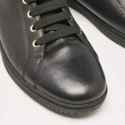 Versace Black Leather High Top Sneakers Size 42