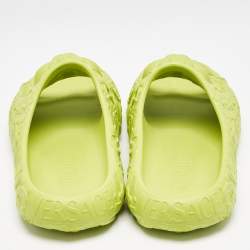 Versace Green Baroque Medusa Embossed Rubber Pool Slides Size 47