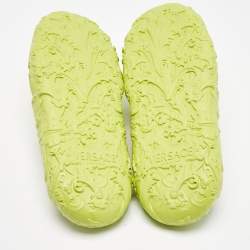 Versace Green Baroque Medusa Embossed Rubber Pool Slides Size 47