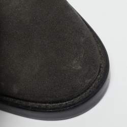 Versace Olive Green Suede Ankle Boots Size 44