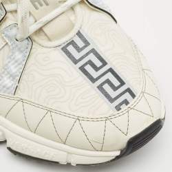 Versace Tricolor Leather and Fabric Trigreca Low Top Sneakers Size 45