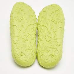 Versace Green Baroque Medusa Embossed Rubber Pool Slide Sandals Size 46