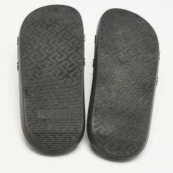 Versace Black Rubber La Medusa Pool Slides Size 43