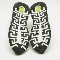 Versace Multicolor Leather and Canvas Trigreca Sneakers Size 42
