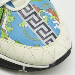 Versace Multicolor Leather and Canvas Trigreca Sneakers Size 42