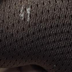 Pre Owned Versace Blue/Navy Blue Leather and Patent Medusa Low Top Sneakers Size 41